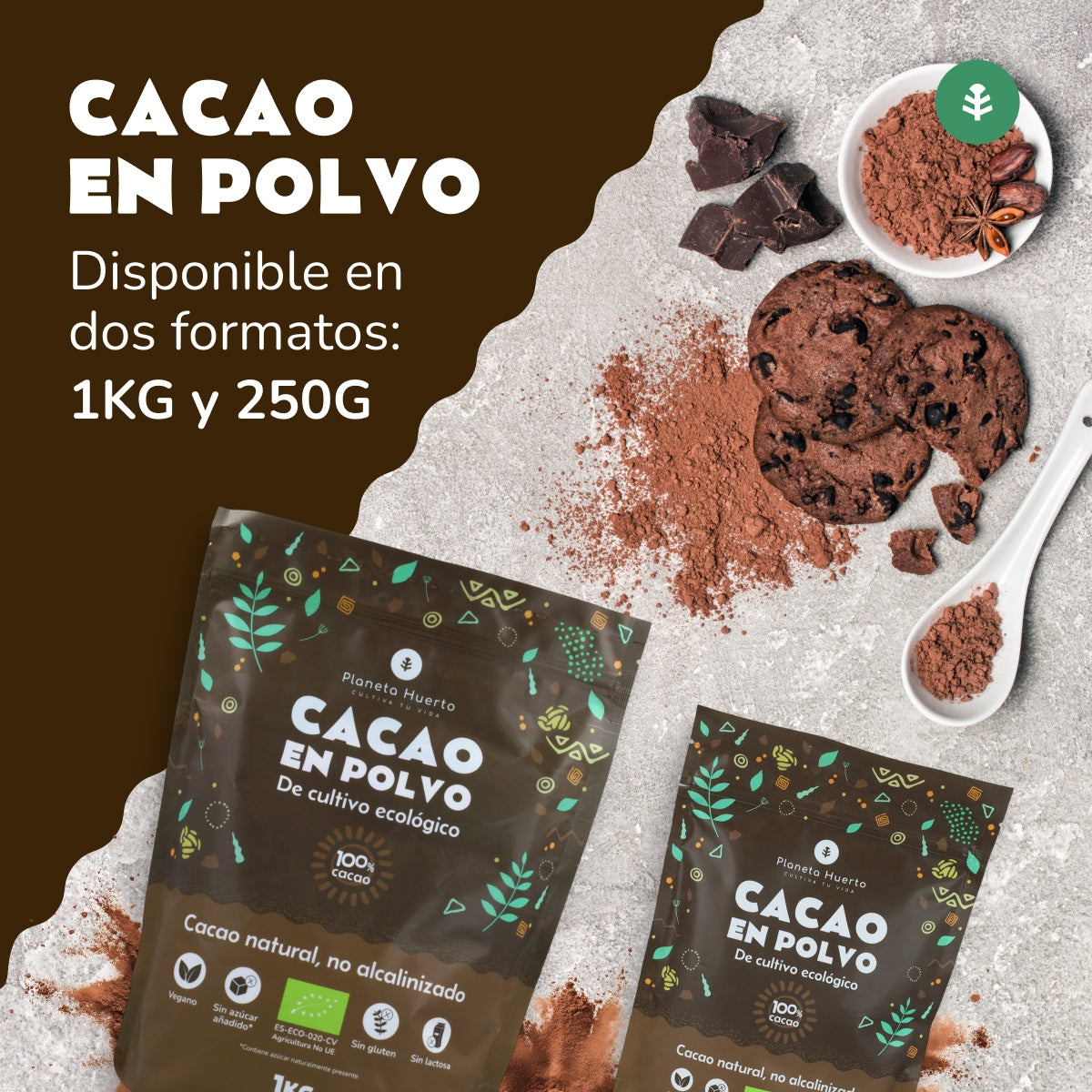 Pack 2x Cacao en polvo ECO Planeta Huerto 250 g
