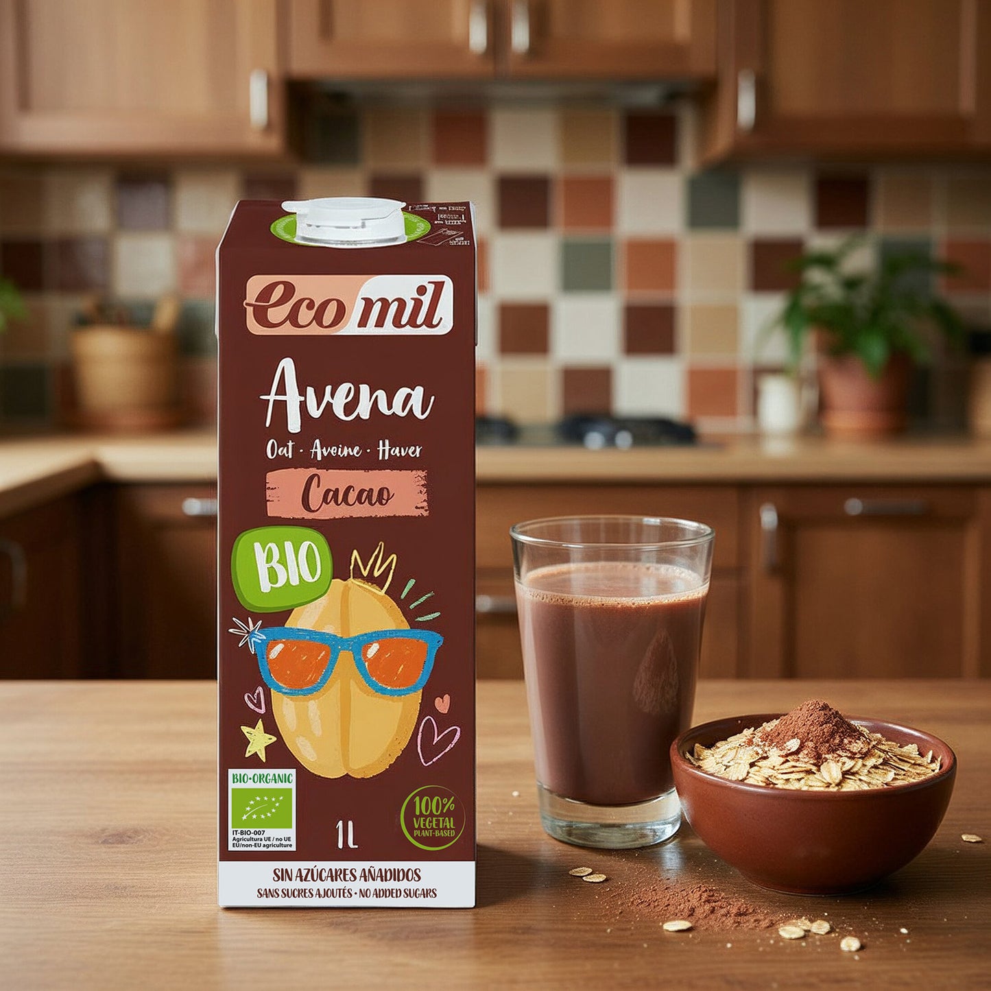 Confezione da 6 bevande all'avena Choco NaturGreen 1 L