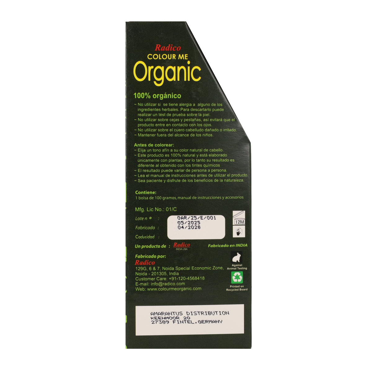 Tintura vegetale per capelli castano ramato Radico 100 g