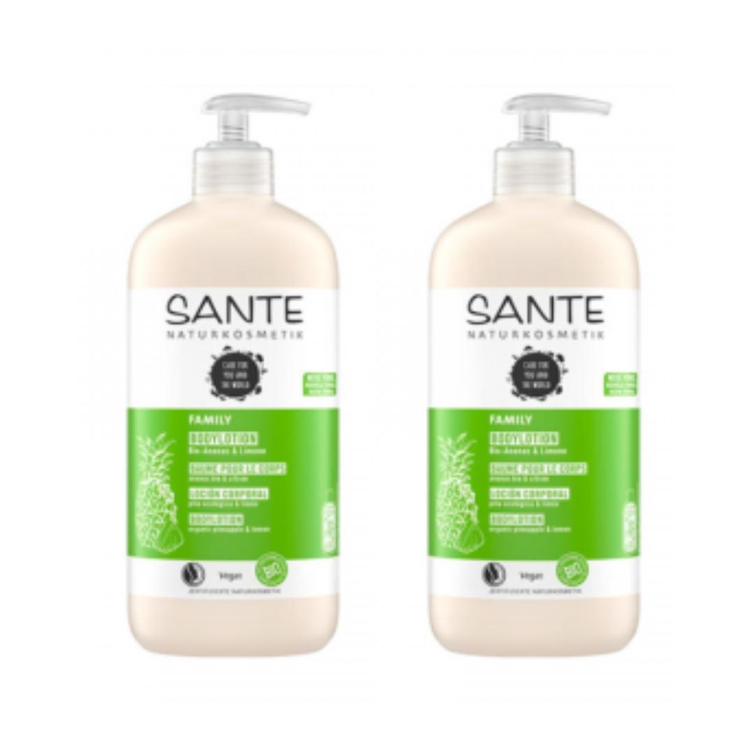 Pack x2 Loción corporal piña y limón Sante, 500 ml