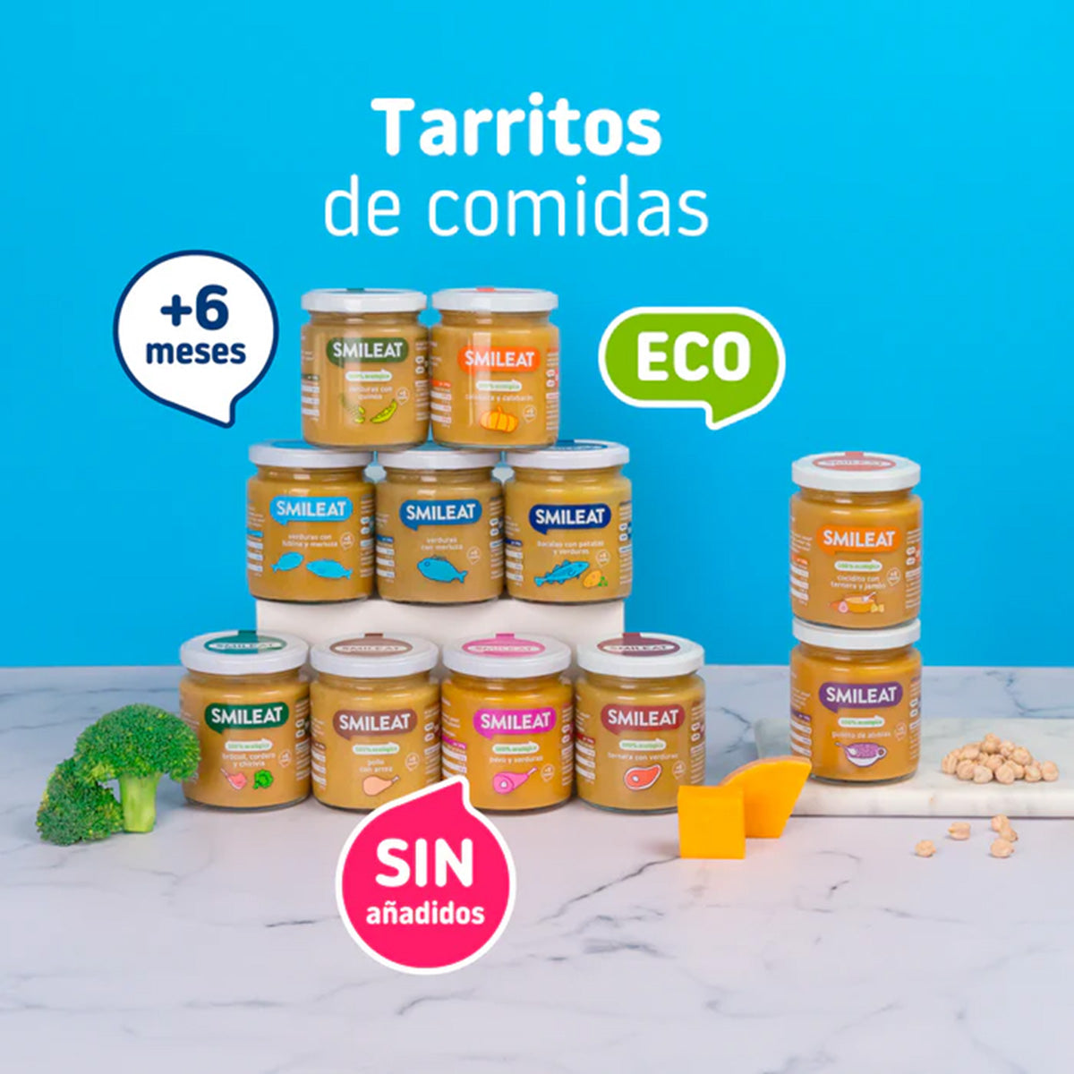 Pack 12x Tarrito BIO pavo y verduras +6 meses Smileat, 230g