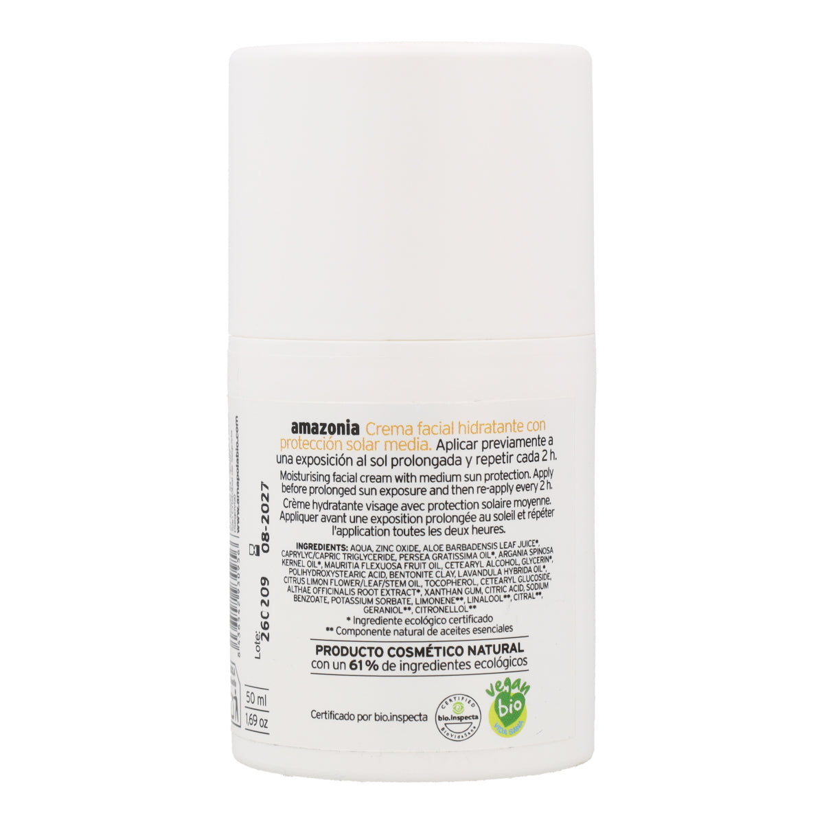 Crema solare viso SPF 25 Amazonia Amapola 50 ml
