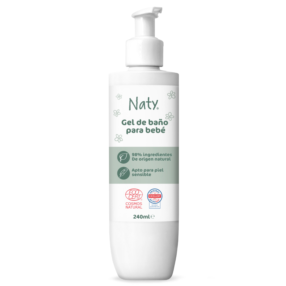 Gel da bagno per neonati 0m+ Naty 240 ml