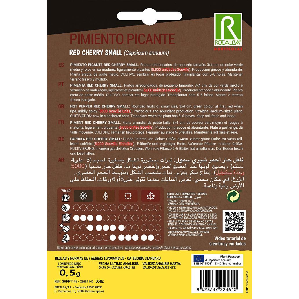 Semillas Pimiento Picante Red Cherry Small Rocalba