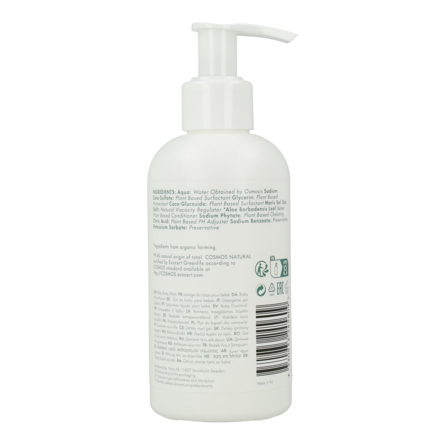 Gel de baño para bebé 0m+ Naty 240 ml