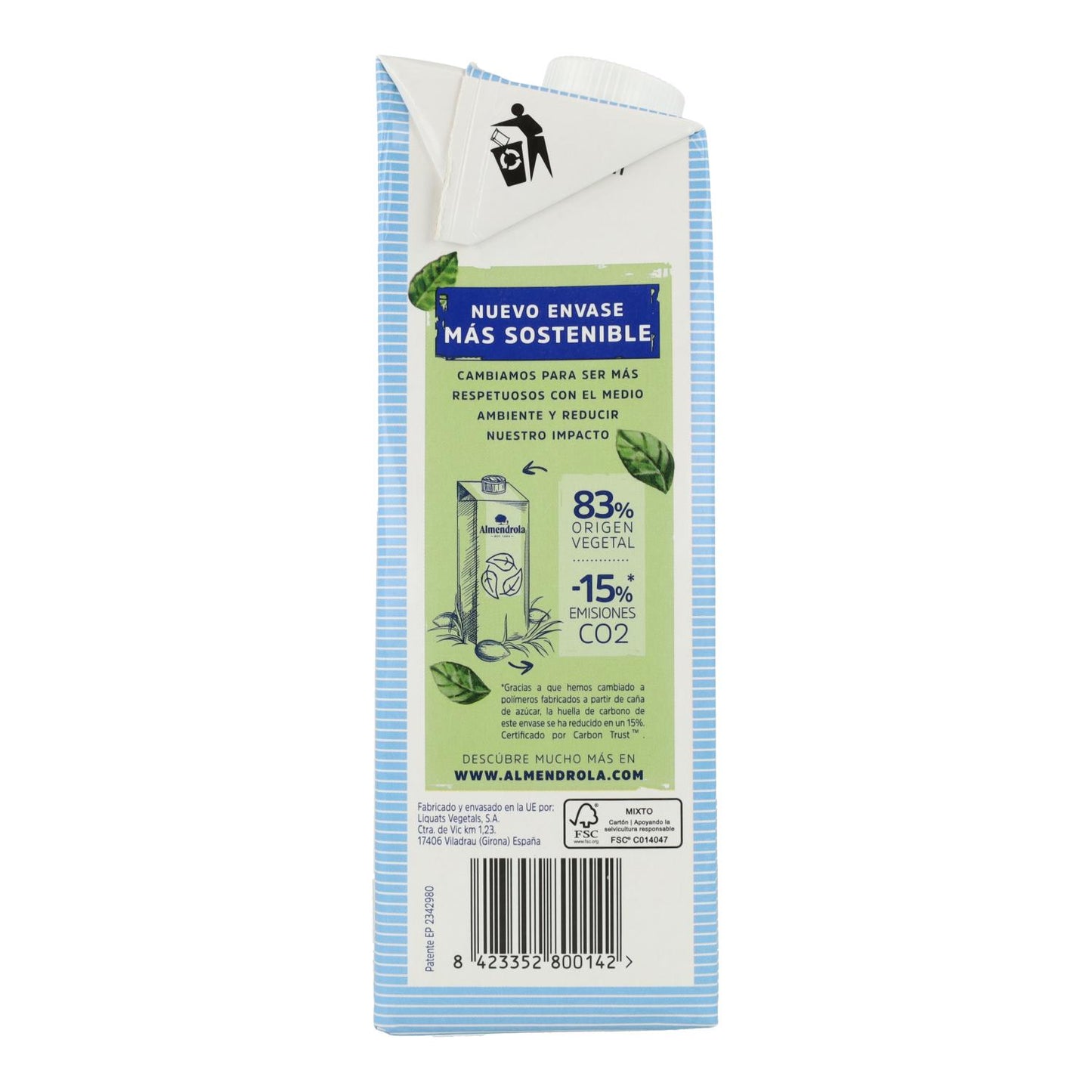 Pack 6 uds Bebida Almendra Sin Azúcares Almendrola 1 L