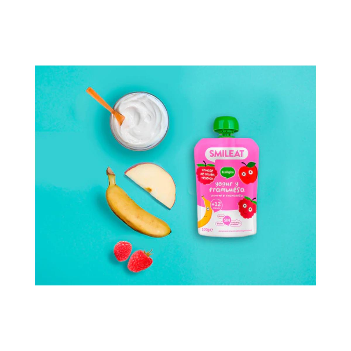Pouche Yogur y Frambuesa ECO Smileat 100 g