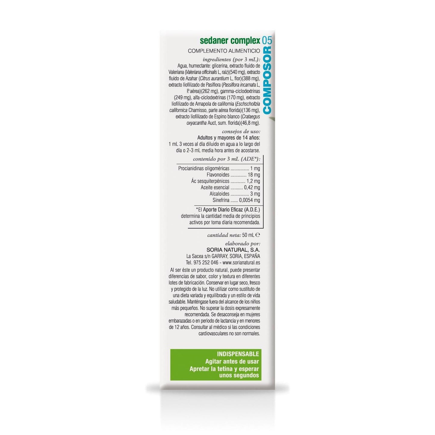Composor 5 Valeriana Complex XXI Soria Natural 50 ml
