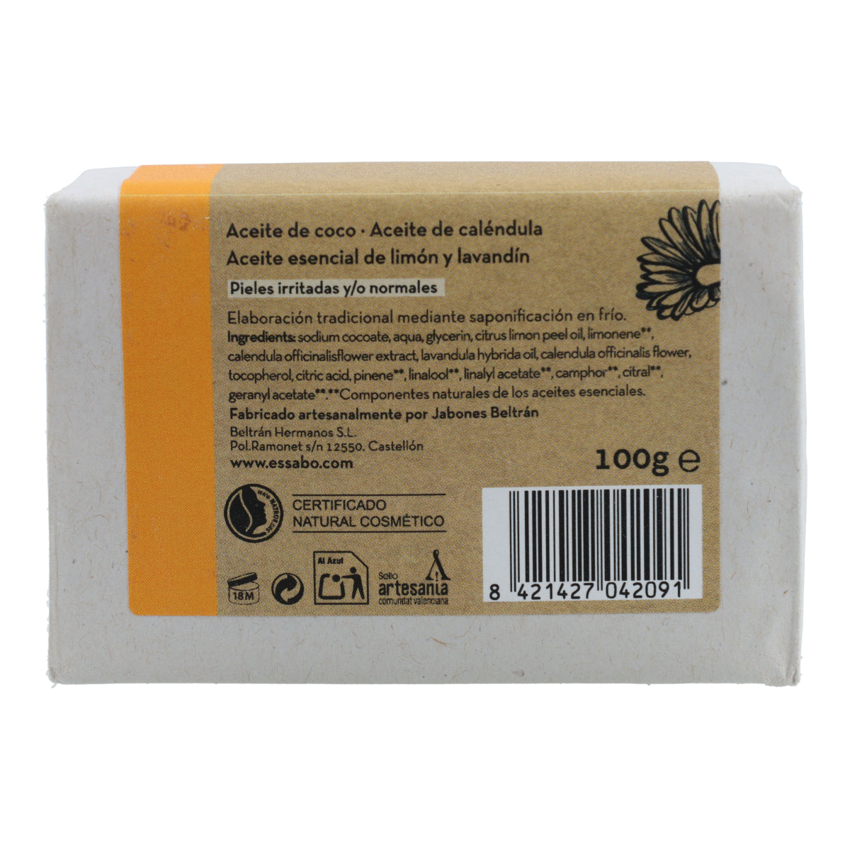 Sapone artigianale alla calendula 100 g Essabó