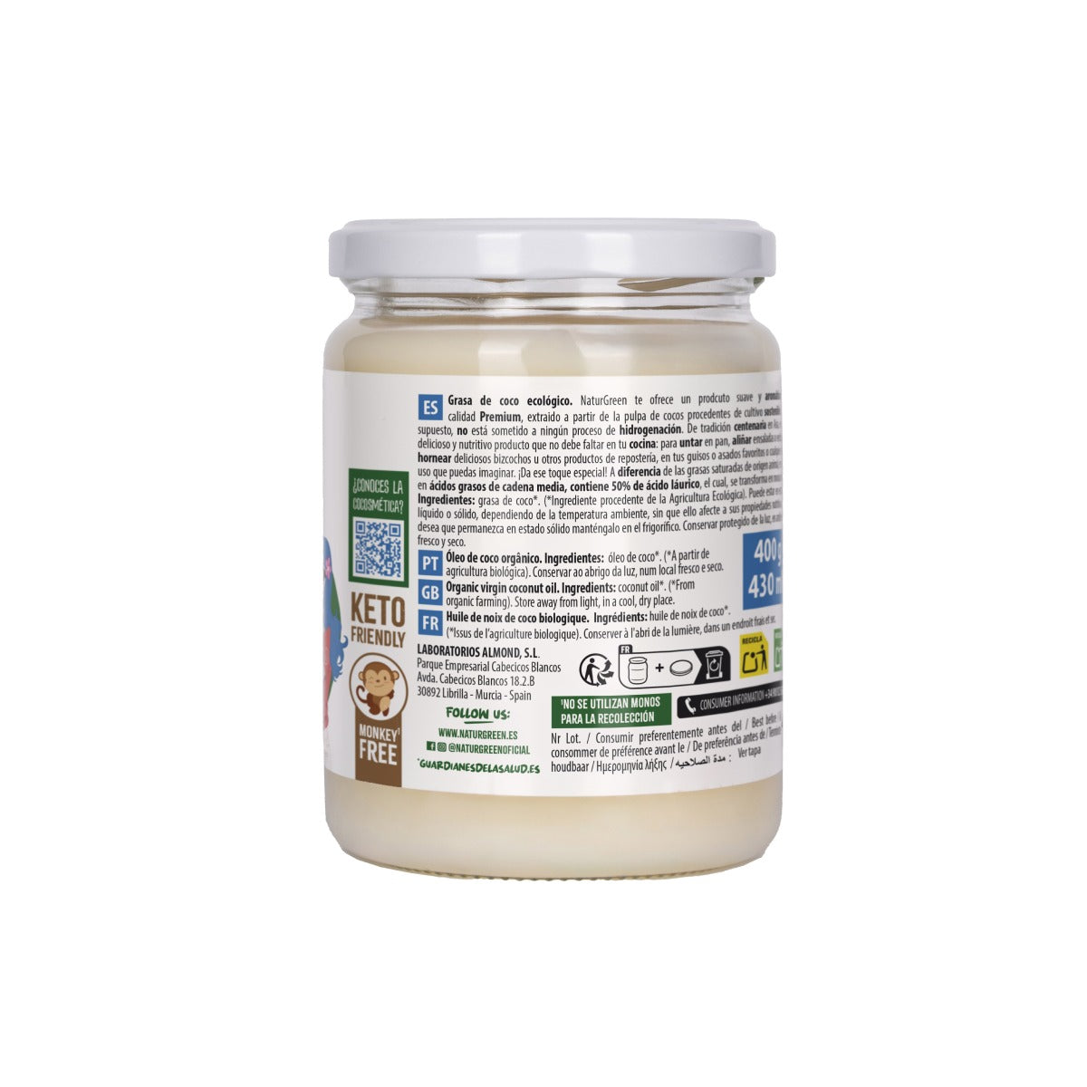 Confezione da 2 x Grasso di cocco Bio NaturGreen