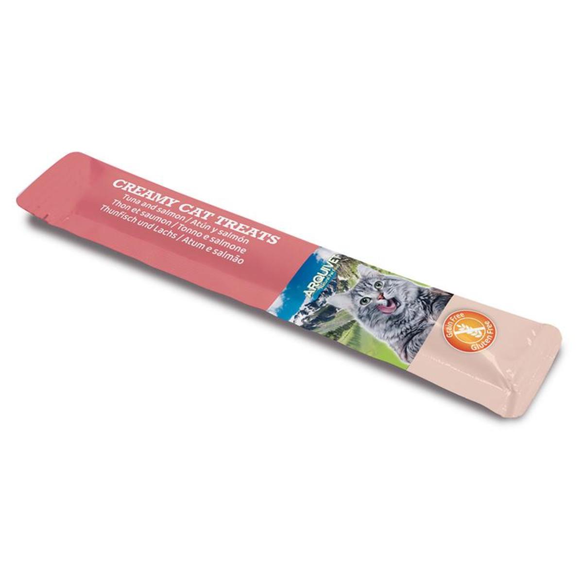 Creamy Cat Treats Snack cremoso de Atún y Salmón Arquivet 5x14 g