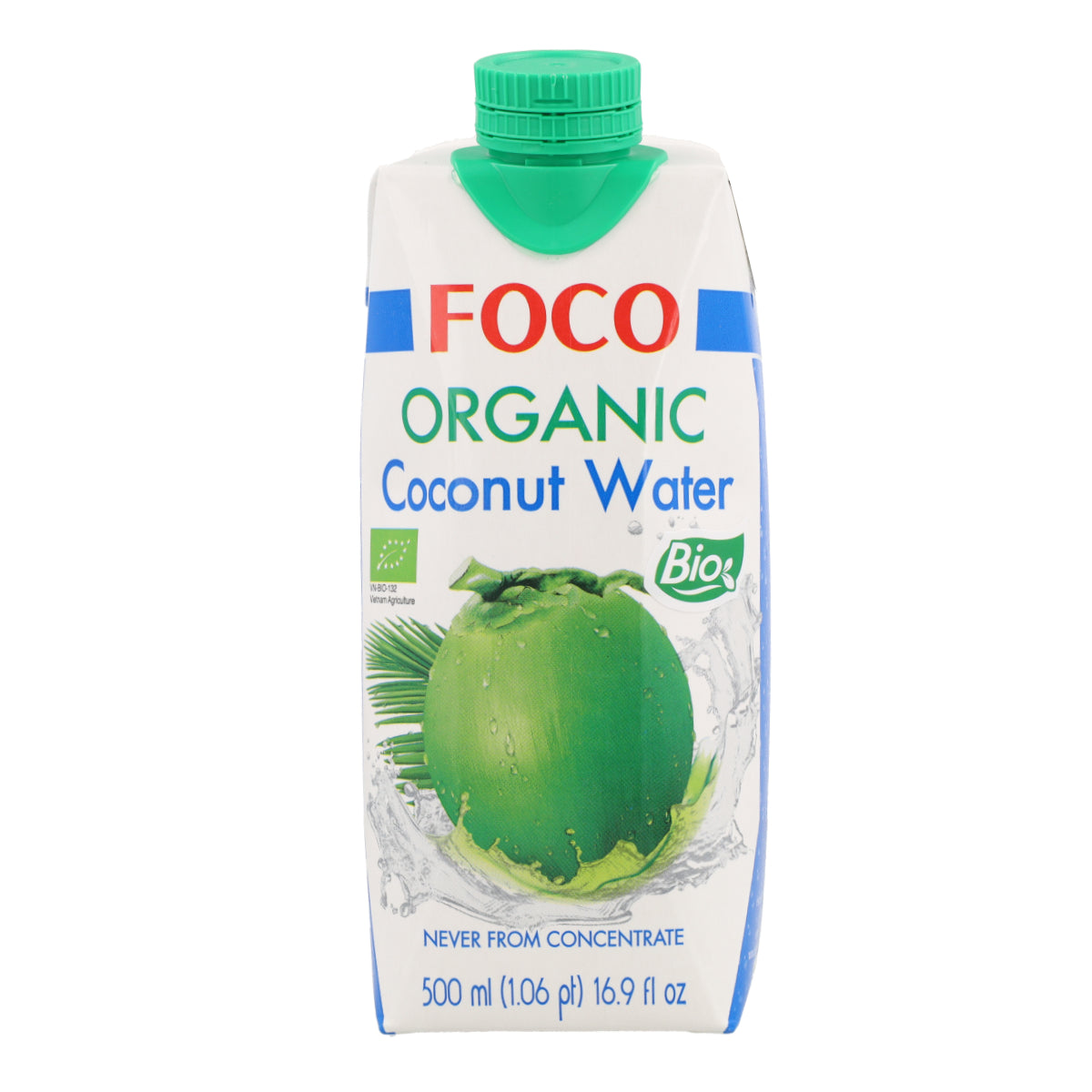 Acqua di cocco pura, 100% naturale Foco 500 ml