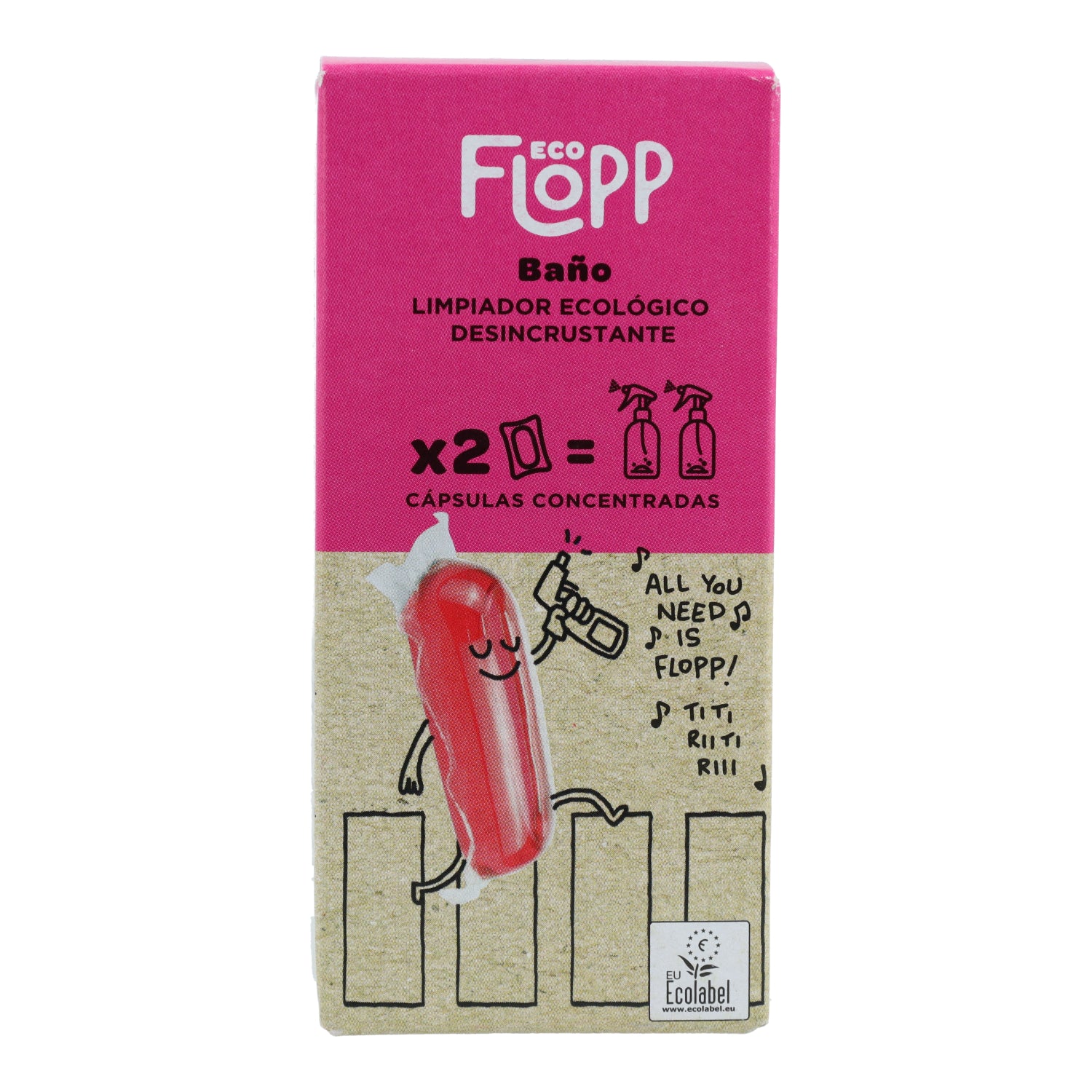 Detergente idrosolubile per bagni Flopp  Ricarica 2 capsule