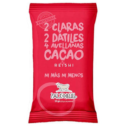Barrita energética dátiles, avellanas, Reishi y Cacao PaleoBull, 50 g