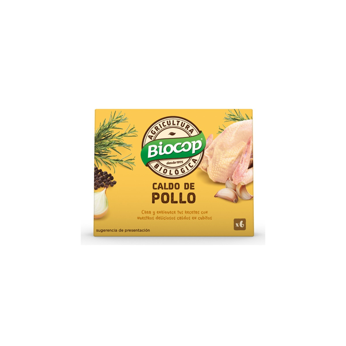 Caldo de Pollo en Cubitos Biocop 6 x 11 g