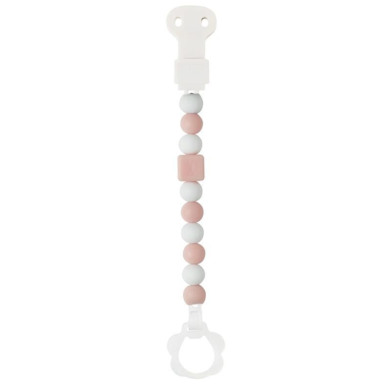 Pinza chupete  (con clip de chupete) Doukidou Rosa-Blanco