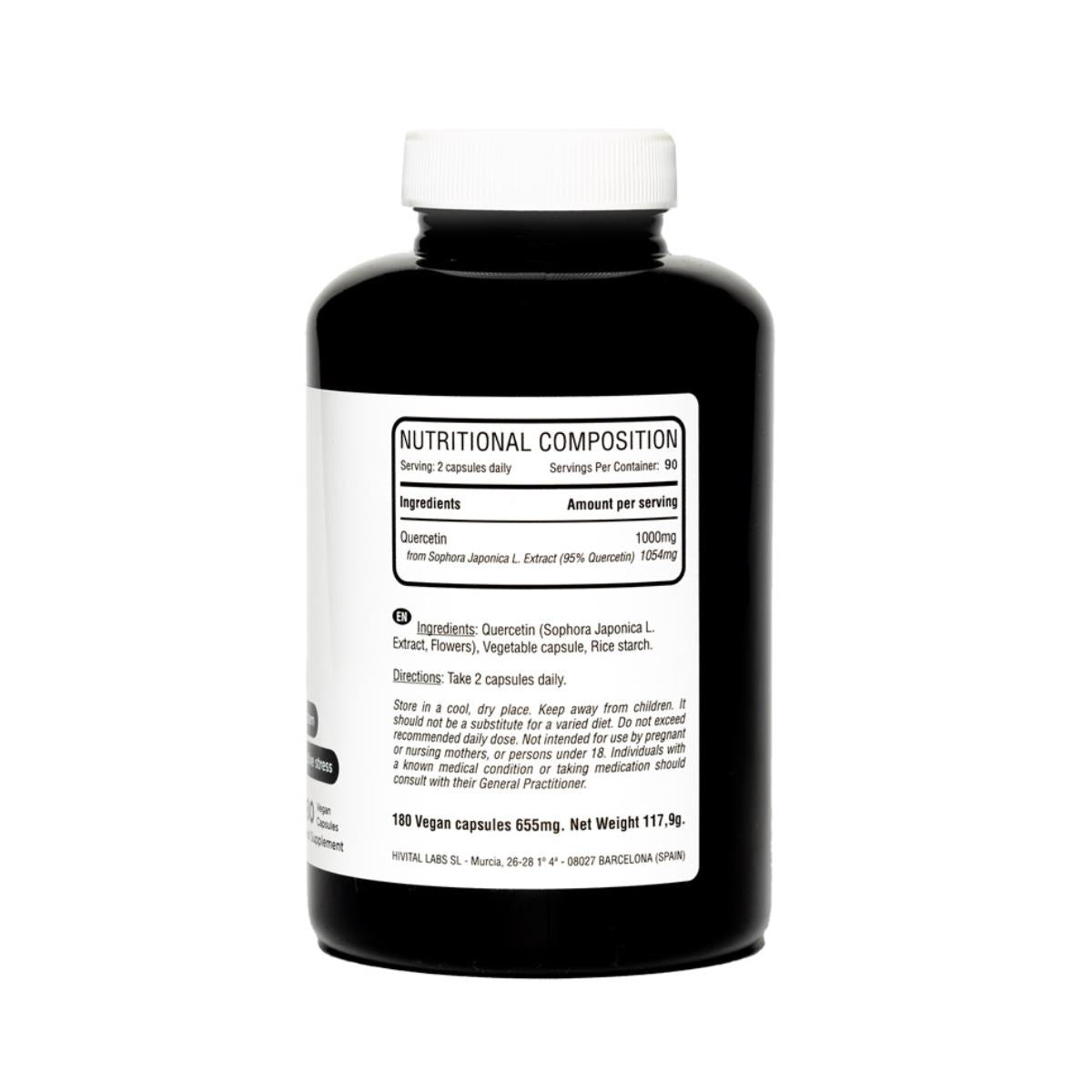 Quercetina 1000 mg Hivital 180 cápsulas veganas