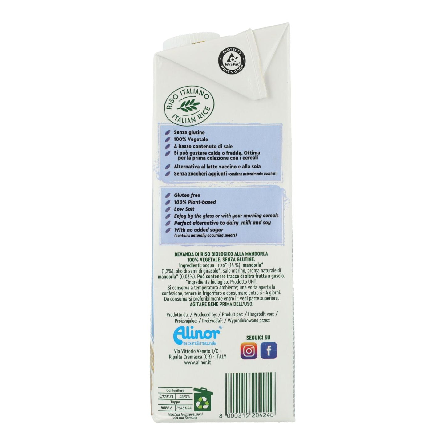 Pack 6x Bebida de Arroz y Almendras Vitariz 1 L