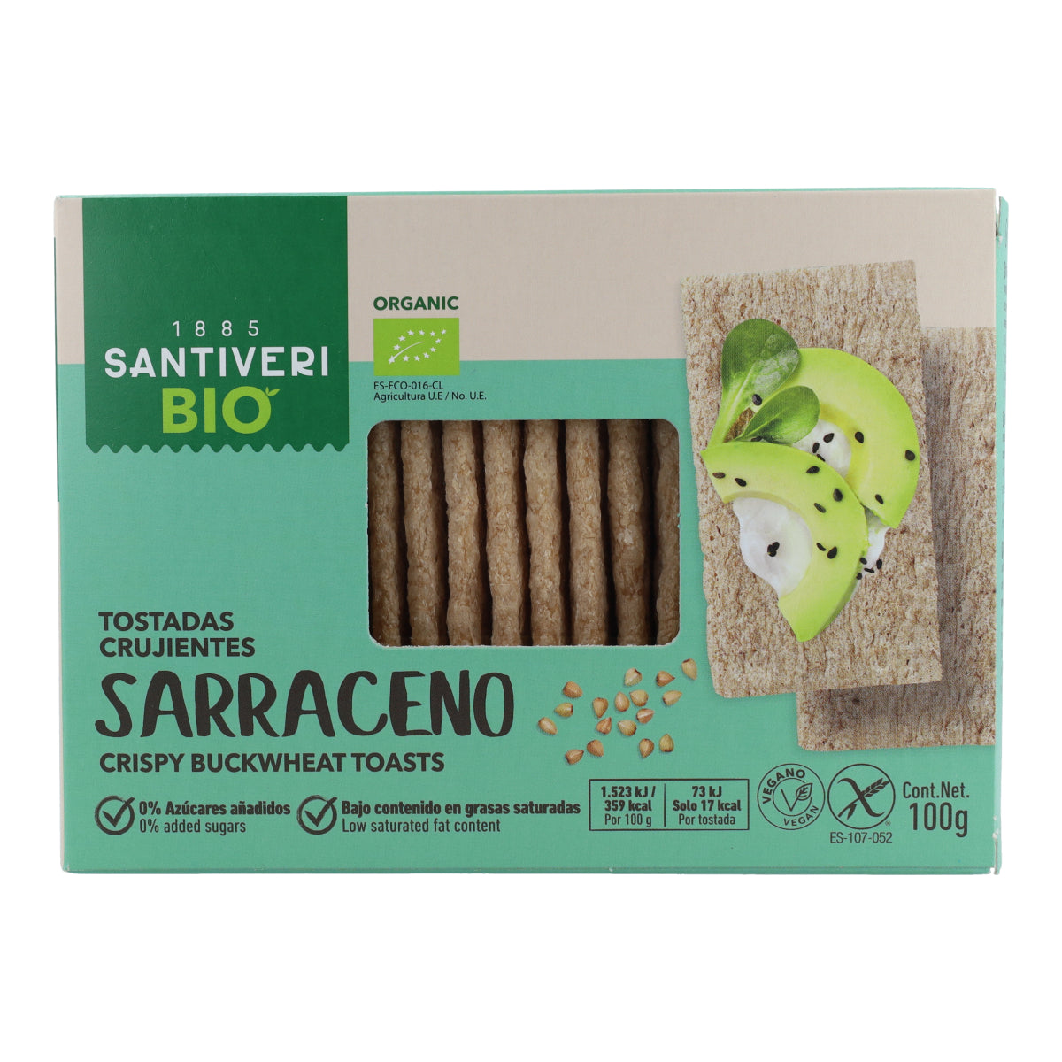 Fette biscottate leggere e croccanti di grano saraceno biologico Santiveri 100 g