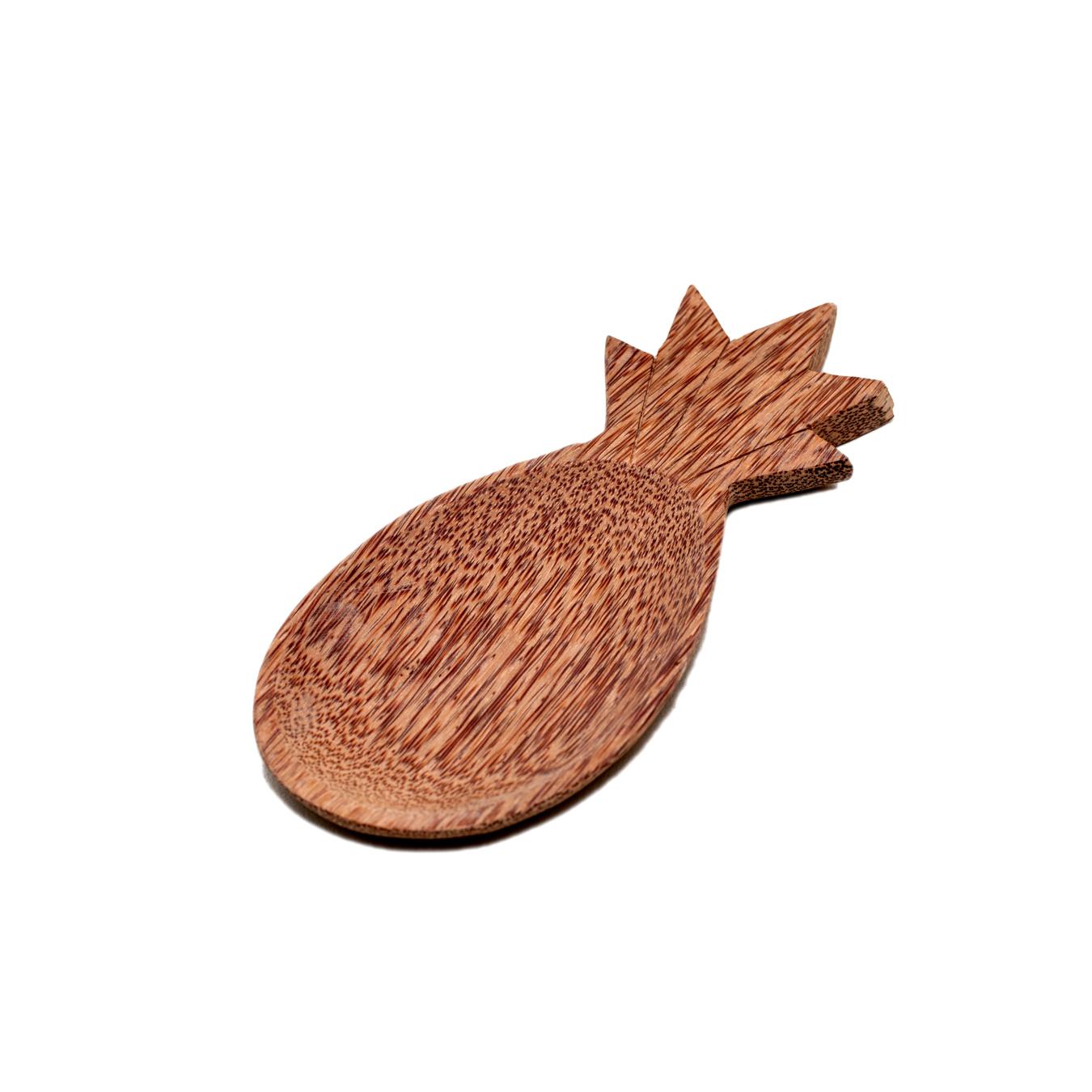 Plato de madera de coco con forma de piña 25 x 11 cm