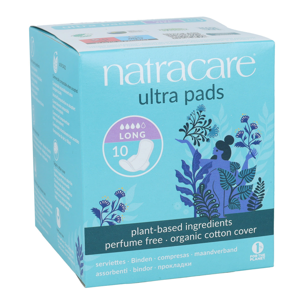 Compresas largas con alas bio Natracare 10 Uds