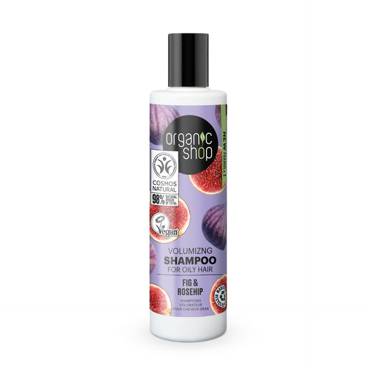 Champú volumen para cabello graso higo y escaramujo, 280 ml. Organic Shop