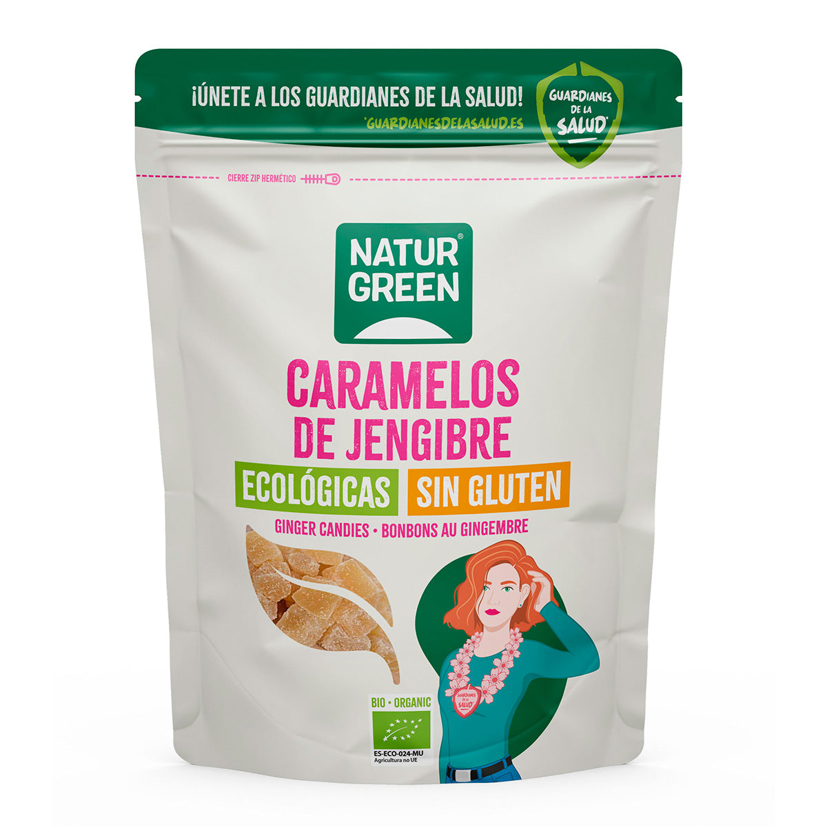 Caramelle allo zenzero Naturgreen, 125 g