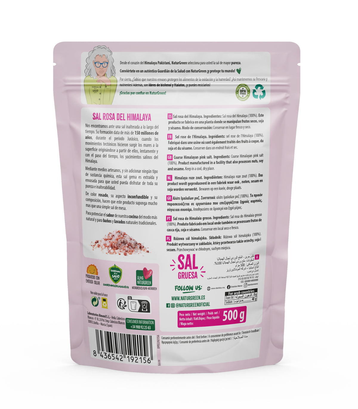 Sale rosa dell'Himalaya grosso Naturgreen 500 g