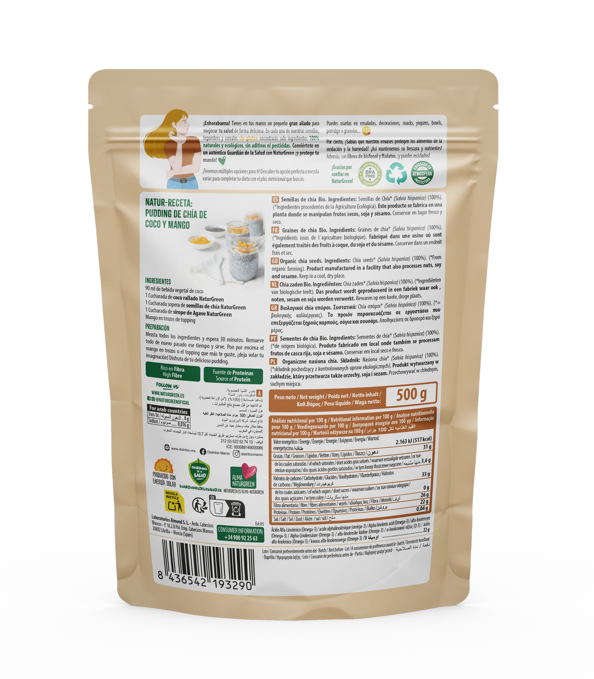 Semi di chia biologici, NaturGreen, 500 g