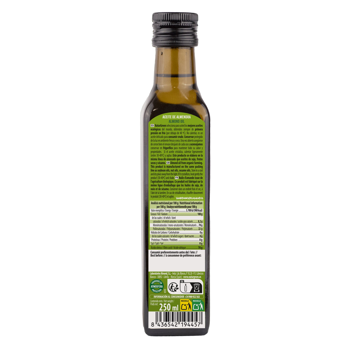 Olio di mandorle biologico NaturGreen 250 ml