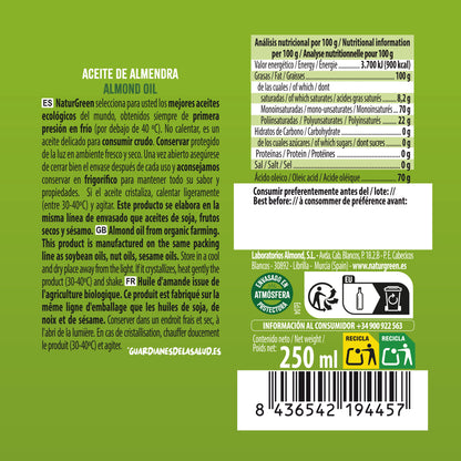 Olio di mandorle biologico NaturGreen 250 ml
