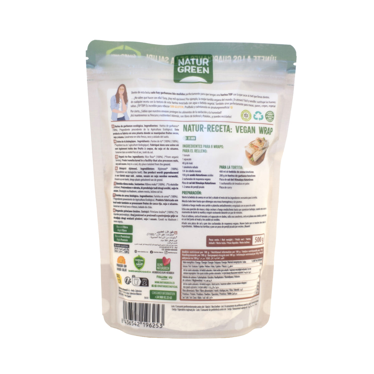 Farina di ceci biologica senza glutine NaturGreen 500 g