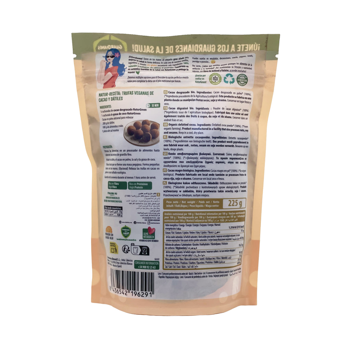 Cacao sgrassato Bio Naturgreen 225 g