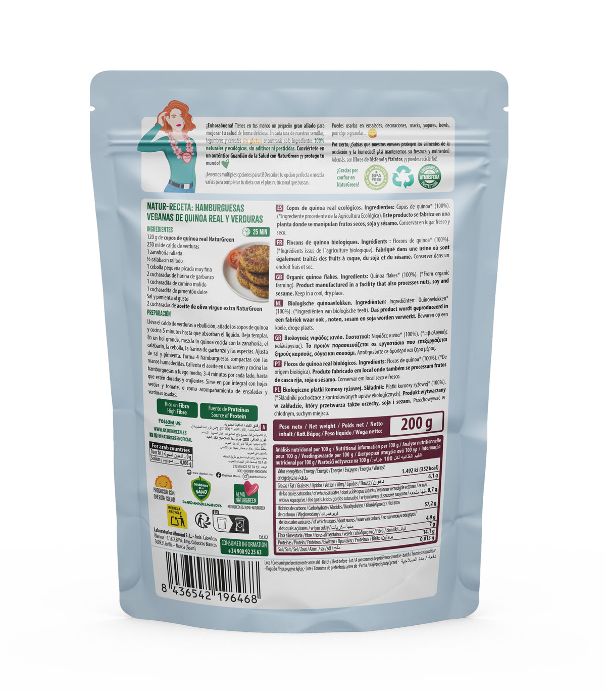 Fiocchi di quinoa reale biologica senza glutine NaturGreen 200 g