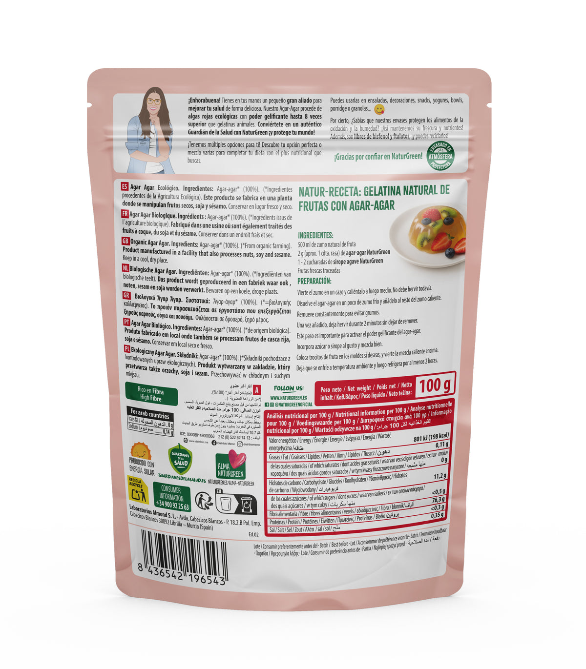 Agar Agar biologico in polvere NaturGreen 100 g