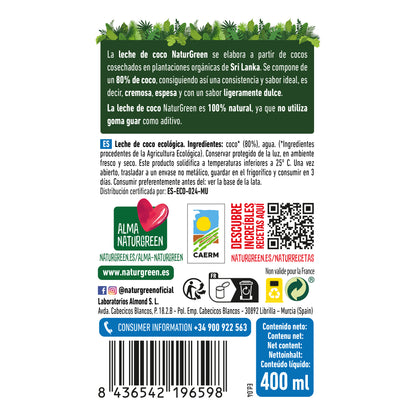 Latte di cocco biologico NaturGreen 400 g / 400 ml