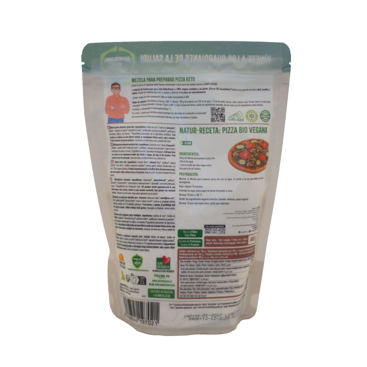 Miscela di farina per pizza Keto NaturGreen 400 g