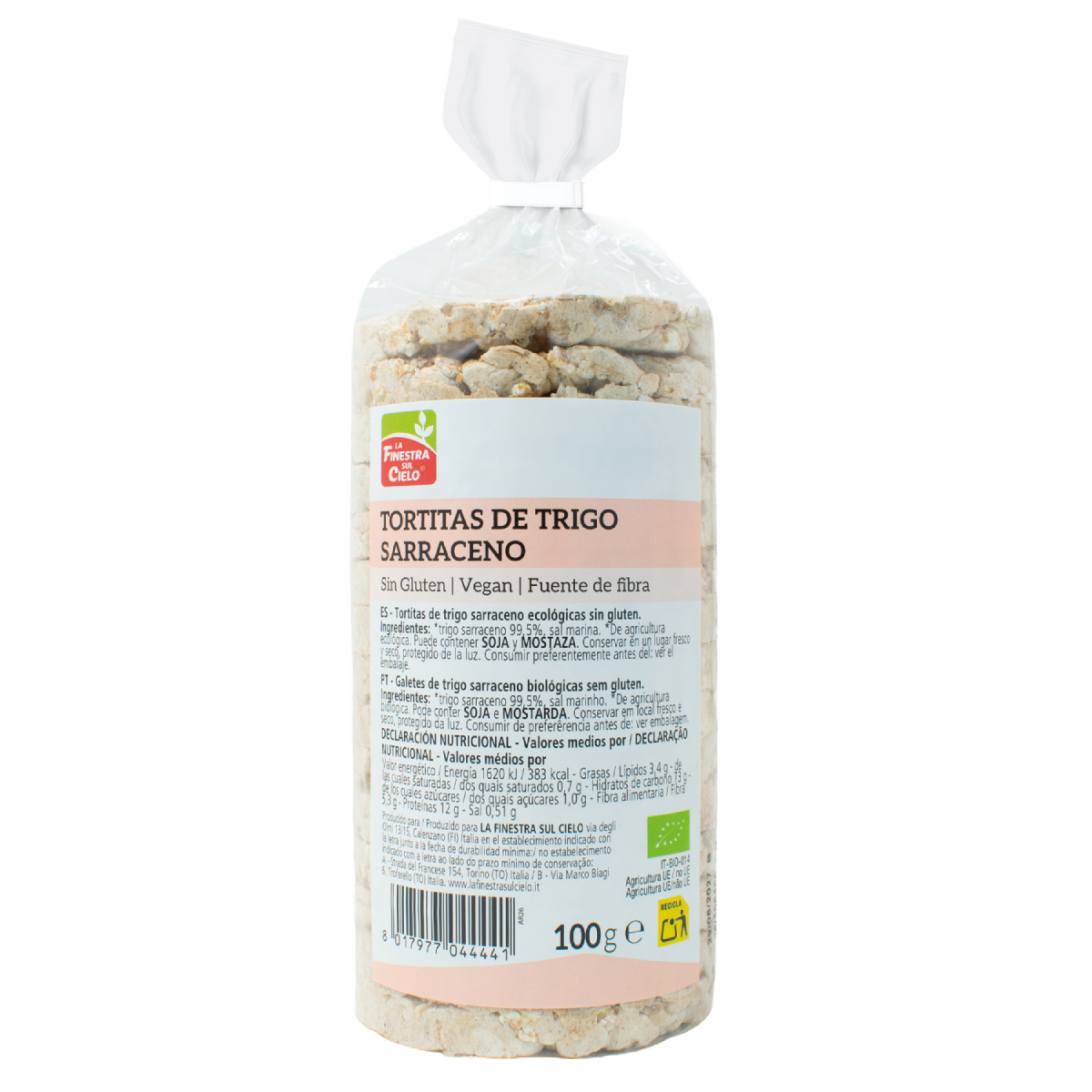 Focaccine di grano saraceno con sale e senza glutine BIO La Finestra Sul Cielo 100 g
