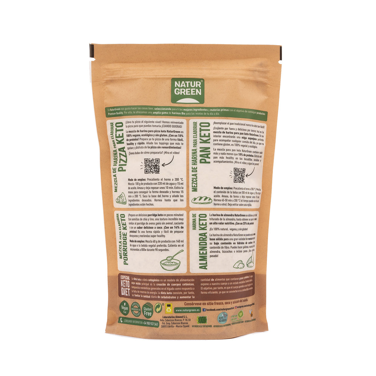 Mezcla de harinas para Pan Keto sin gluten NaturGreen 400 g