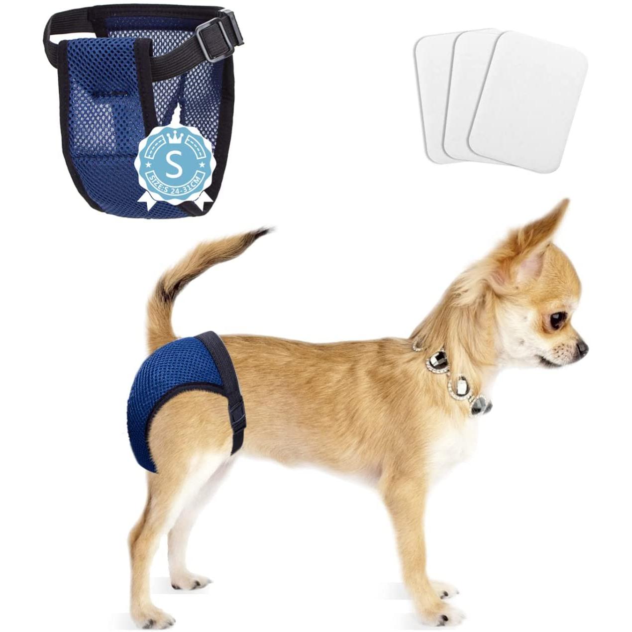 Pañales para perros lavables con 3 Toallas Sanitarias Nobleza Talla M