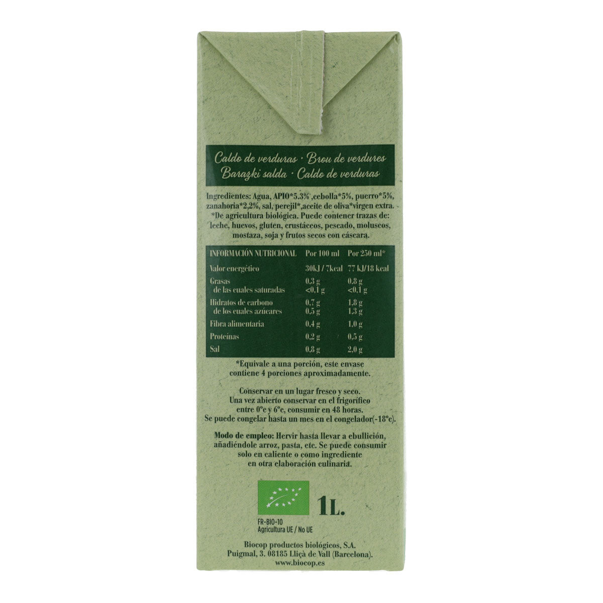 Caldo de Verduras Ecológico Biocop 1 L