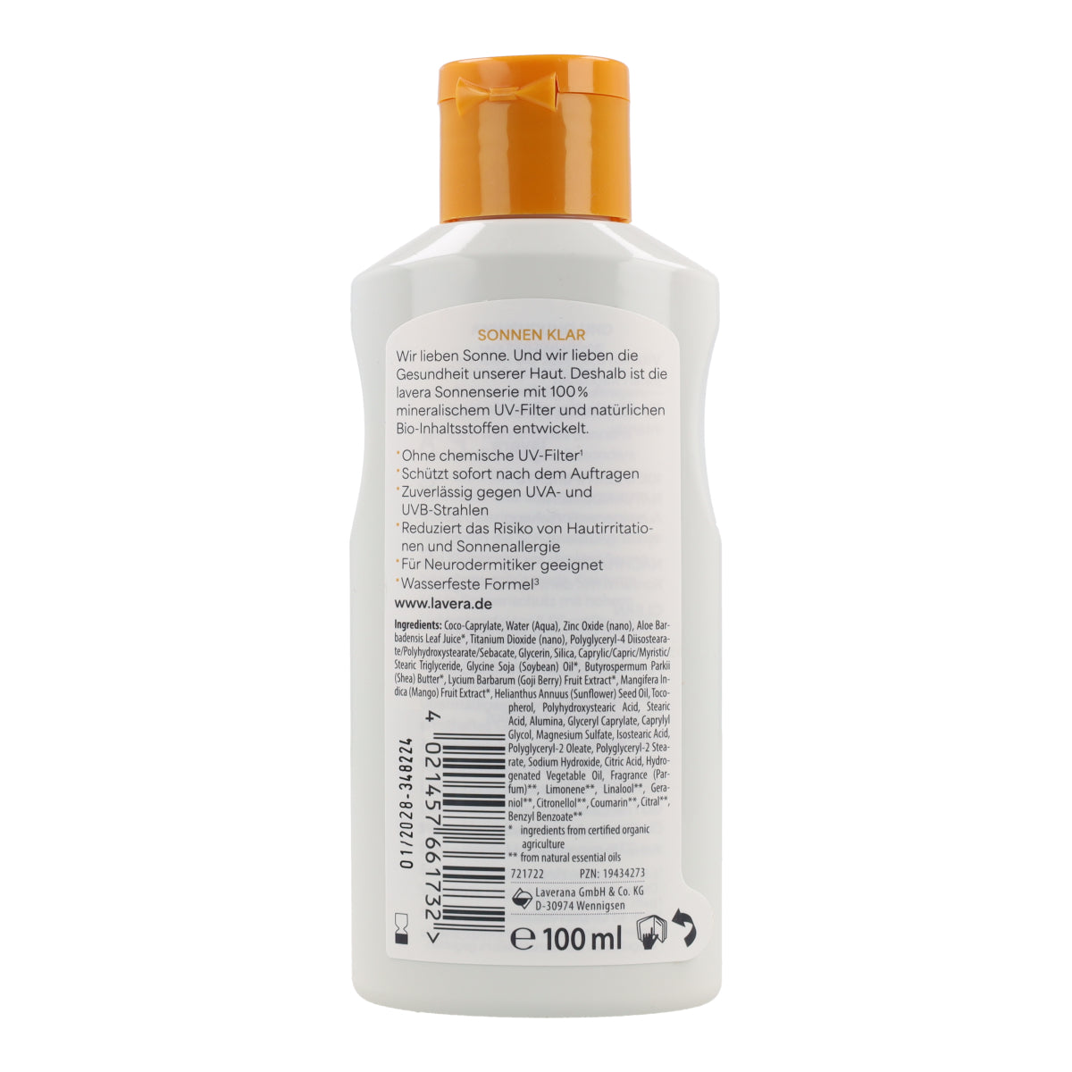 Lozione solare Sensitive SPF 30 Lavera 100 ml