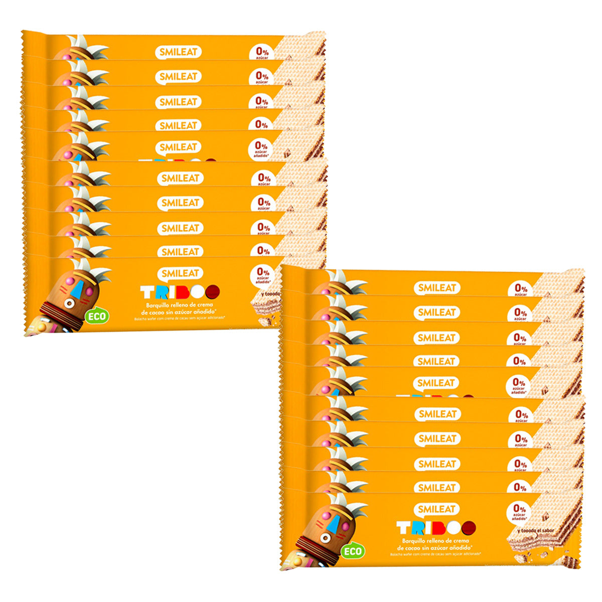 Pack 20x Barritas barquillo rellenas 30g ECO Smileat
