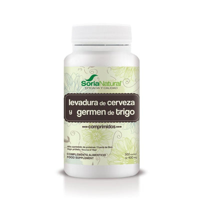 Germen de Trigo y Levadura de Cerveza Soria Natural, 500 comprimidos