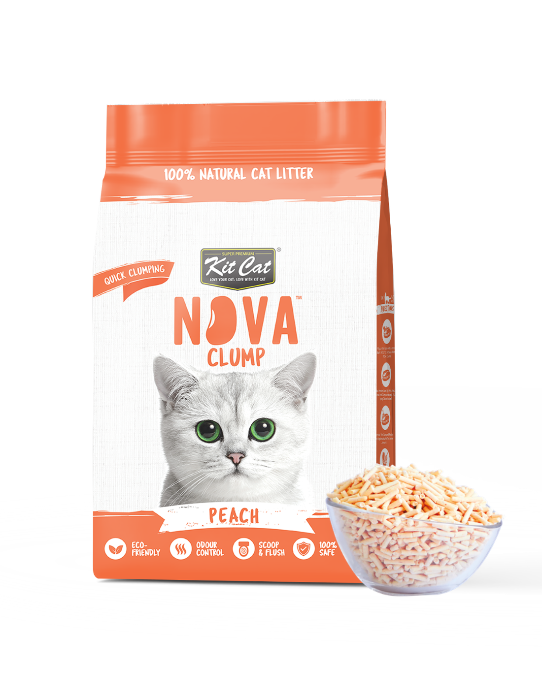 Kit Cat Arena Eco SoyaClump - Peach 7 L Sabbia per gatti