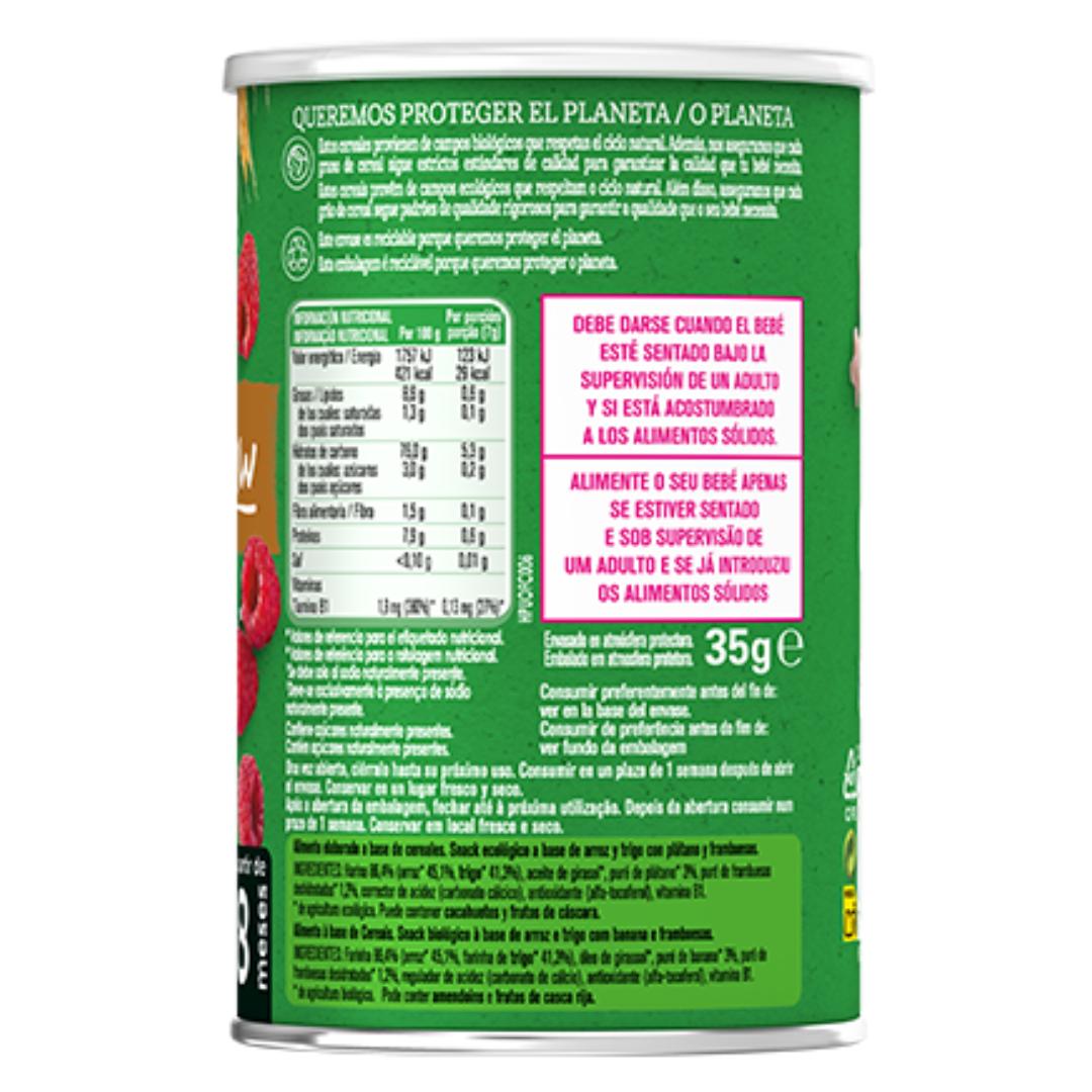 Snack orgánico de Trigo y Arroz con Frambuesa Gerber Organic 35 g