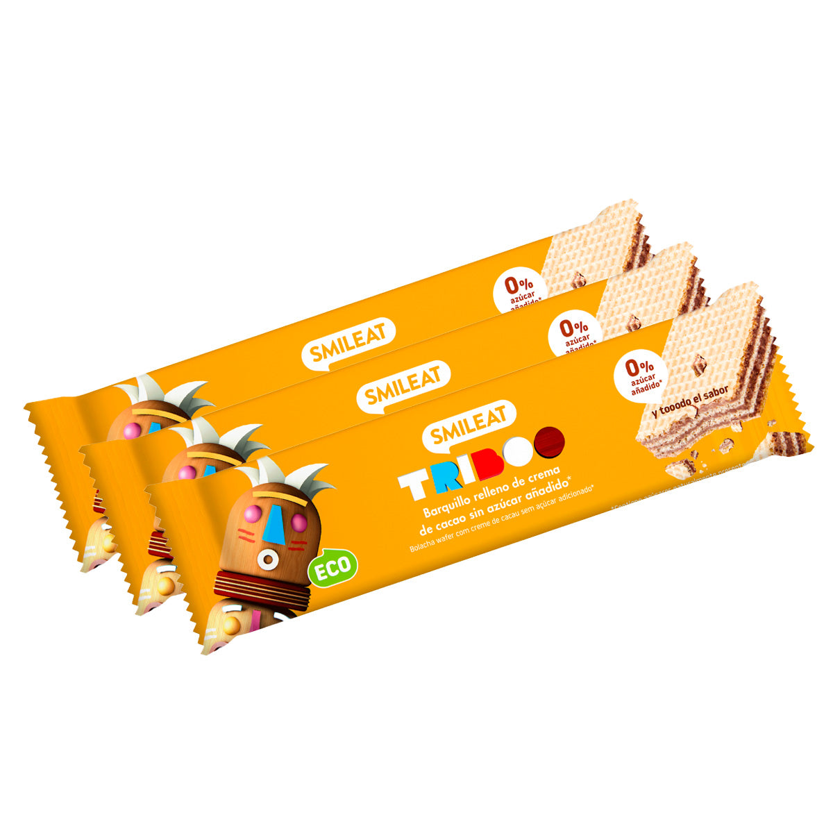 Pack 3x Barrita barquillo rellena 30g ECO Smileat