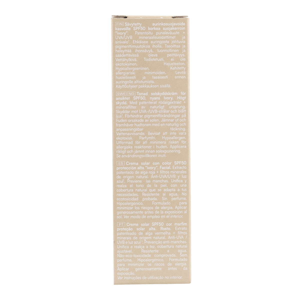 Crema viso color avorio spf 50 Biarritz