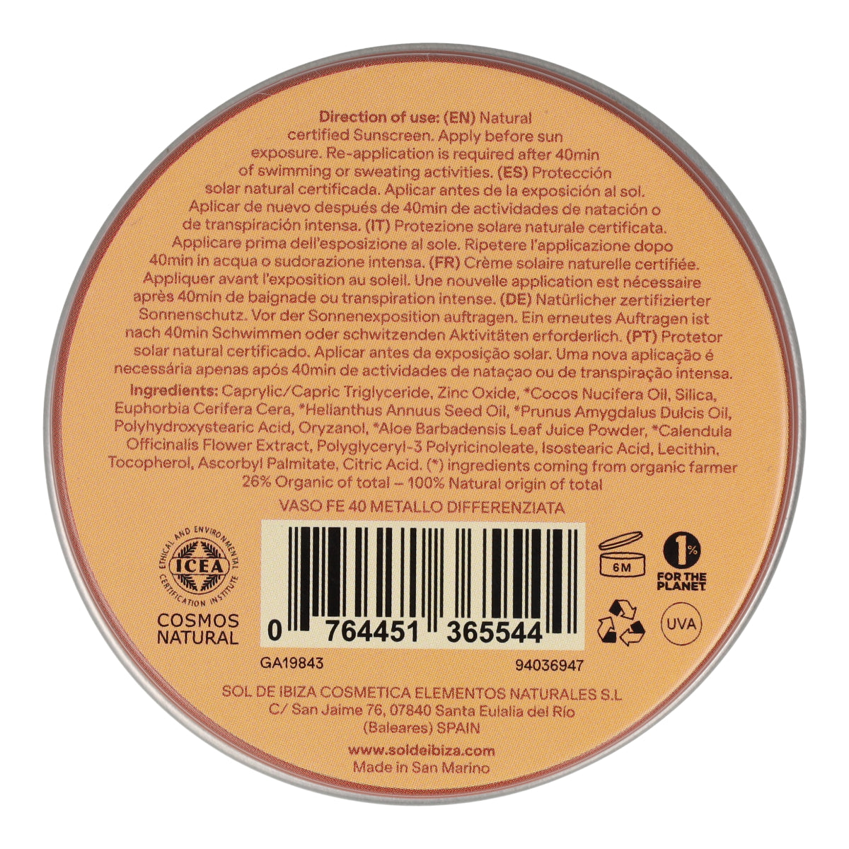 Crema solare SPF30 Sol de Ibiza in barattolo 30 g