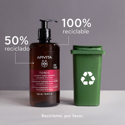 Champú tonificante para mujeres para la caída del cabello - ECOPACK APIVITA, 500 ml